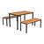Rectangular wooden dining table and bench seat set