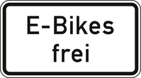 Verkehrszeichen VZ 1026-63 E-Bikes frei, 231 x 420, 2mm flach, RA 1