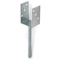 INDEX APPT091 - Anclaje para postes en "u" con pata de acero corrugado galvanizada en caliente 91 x 100 x 200 x 60