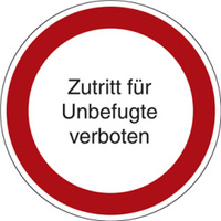 Zutritt für Unbefugte verboten, rot / schwarz, Kunststoff, 200 x 1 mm