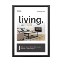 Snap Frame / Poster Frame / Aluminium Picture Frame, black anodised, 25 mm profile | A2 (420 x 594 mm) 450 x 624 mm 402 x 576 mm