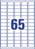 Tiefkühl-Etiketten, A4, 38,1 x 21,2 mm, 25 Bogen/1.625 Etiketten, weiß