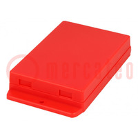 Enclosure: multipurpose; X: 70.6mm; Y: 105mm; Z: 20.5mm; ABS; red