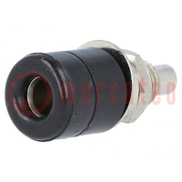 Connector: 4mm banana; socket; 20A; Cutout: Ø7.5mm; black; -40÷80°C