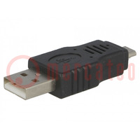 Adapter; USB 2.0; USB A dugó,USB B micro dugó; nikkelezett