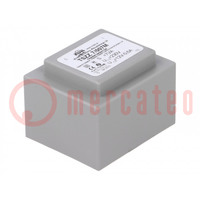 Transformador: cerrado; 7VA; 230VAC; 12V; 580mA; PCB; IP00; A: 45mm