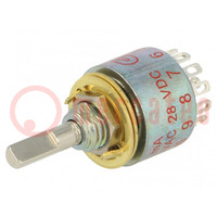 Switch: rotary; Pos: 12; 0.25A/125VAC; 0.25A/28VDC; Poles number: 1