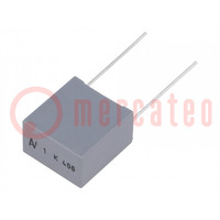 Kondensator: poliestrowy; 1uF; 200VAC; 400VDC; 15mm; ±10%; THT; R60