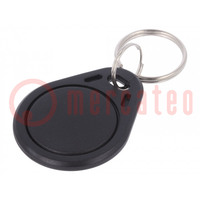 RFID Schlüsselanhänger; Kunststoff; schwarz; 125kHz; 8BROM