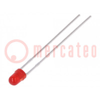 LED; 3mm; red; 0.8÷2mcd; 50°; Front: convex; 1.7÷2.1V; No.of term: 2