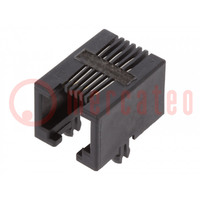 Socket; RJ12; PIN: 6; Cat: 3; unshielded; gold-plated; Layout: 6p6c