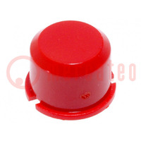 Button; round; red; Ø9.6mm; plastic