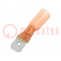 Terminal: flat; 6.3mm; 0.8mm; male; for cable; insulated; RAYCHEM