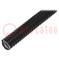 Protective tube; Size: 26; galvanised steel; black; -20÷80°C; IP67