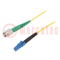 Fiber patch cord; FC/APC,LC/UPC; 5m; Optical fiber: 9/125um; Gold