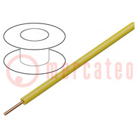 Wire; 0.2mm2; solid; Cu; PVC; yellow; 60V; 100m; 1x0.2mm2