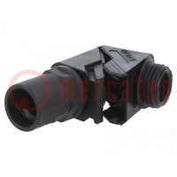 90° angled connector; Thread: metric,outside; polyamide; black