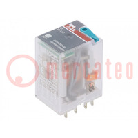 Relais: elektromagnetische; 4PDT; Uspoel: 220VDC; max.250VAC