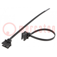 Cable tie; with fixing for edges; L: 160mm; W: 4.6mm; black
