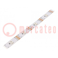 Programmable LED tape; RGB; 5050; 12V; LED/m: 30; 10mm; white PCB