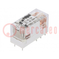 Relay: electromagnetic; DPDT; Ucoil: 12VDC; 8A; 8A/250VAC; 8A/24VDC