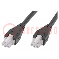 Cable; Mini-Fit Jr; hembra; PIN: 3; Long: 0,5m; 6A; Aislamiento: PVC