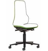 Bimos Arbeitsstuhl grün, ohne Polster Sitzhöhe 450-620 mm mit Rollen
