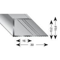Produktbild zu Profilo coprigiunto ad U alluminio anodizzato argento 13/1000 mm