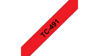 TC-Schriftbandkassetten TC-491, schwarz auf rot