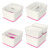 Aufbewahrungsbox MyBox WOW, Groß, A4, mit Deckel, ABS, weiß/pink