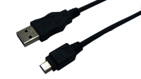 LogiLink USB 2.0 A/mini-A 3m câble USB USB A Mini-USB A Noir