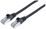Intellinet Premium Netzwerkkabel, Cat6a, S/FTP, 100% Kupfer, Cat6a-zertifiziert, LS0H, RJ45-Stecker/RJ45-Stecker, 0,5 m, schwarz