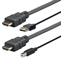 Vivolink PROHDMIUSBAB3AMP HDMI-Kabel 3 m HDMI Typ A (Standard) Schwarz