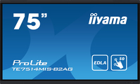 iiyama PROLITE TE7514MIS-B2AG Płaski panel Digital Signage 190,5 cm (75") Wi-Fi 435 cd/m² 4K Ultra HD Czarny Ekran dotykowy Procesor wbudowany Android 24/7