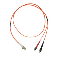 Videk 62.5/125 OM1 LC to ST Duplex Fibre Optic Patch Cable Orange 5Mtr