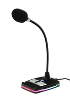 Varr Gaming USB Microphone with Stand, Adjustable 360°, Control panel (on/off, volume and backlight), Microphone sensitivity -58±2dB and omnidirectional, Popular USB-A connectio...