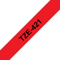 Brother TZE-421 Etiketten erstellendes Band Schwarz auf rot