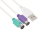 VCOM CU807 PS/2 kábel 2x 6-p Mini-DIN USB A Fehér