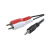 3GO CA101 cable de audio 2 m 3,5mm 2 x RCA Negro