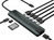 Conceptronic DONN06G base para portátil y replicador de puertos USB 3.2 Gen 1 (3.1 Gen 1) Type-C Negro, Plata