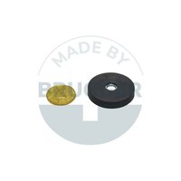 Magnetsystem aus NdFeB, Gummimantel schwarz, ø 31mm, mit Zylinderbohrung