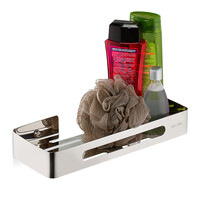 Relaxdays Duschregal, glänzender Edelstahl, für Shampoo & Duschgel, HBT: 4,5 x 31 x 12 cm, hängende Duschablage, silber