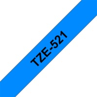 BROTHER szalag TZe-521, Kék alapon Fekete, Laminált, 9mm 0.35", 8 méter