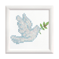 Diamond Painting Kit: Dove of Peace: with Frame
