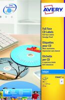 Avery Inkjet Full Face CD/DVD Label 117mm Diameter 2 Per A4 Sheet (Pack 50 Labels)