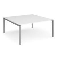 Adapt boardroom table starter unit 1600mm x 1600mm - silver frame and white top