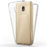 NALIA Custodia Integrale compatibile con Samsung Galaxy J5 (2017), Fronte & Retro Cover Protettiva con Vetro Temperato, Sottile Grip Bumper Case Telefono Cellulare Protezione Nero
