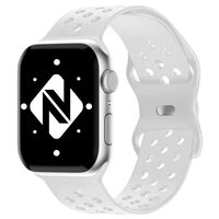 NALIA Traforato Silicone Cinturino Smart Watch compatible con Apple Watch Bracciale Ultra/SE Series 8/7/6/5/4/3/2/1, 42mm 44mm 45mm 49mm, per iWatch Orologio Donna e Uomo Bianco