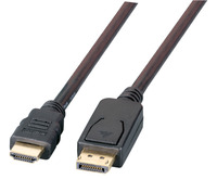 DisplayPort/HDMI Kabel Full HD,A-A St-St, 3m, schwarz