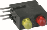LED-Signalleuchte, grün/rot, RM 2.54 mm, LED Anzahl: 2